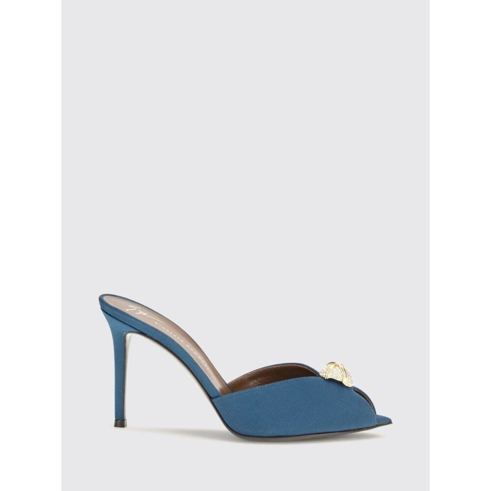 Giuseppe Zanotti Women Giuseppe Zanotti Embroidered Twill Mules With Crystals